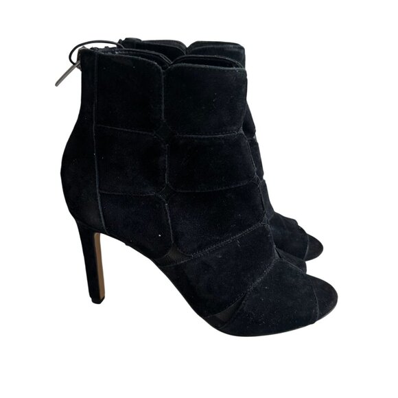 VINCE CAMUTO Kabrien Black Suede Booties Heels Size 6 - Picture 2 of 8
